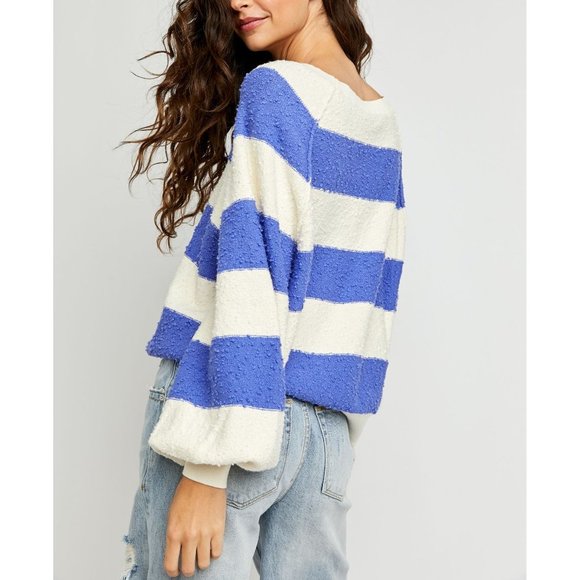 NWT Free People Found My Friend Stripe / Lavender Cream Combo - Picture 3 of 6